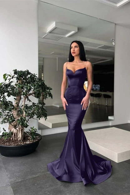 Long Mermaid Prom Dress Spaghetti-Straps