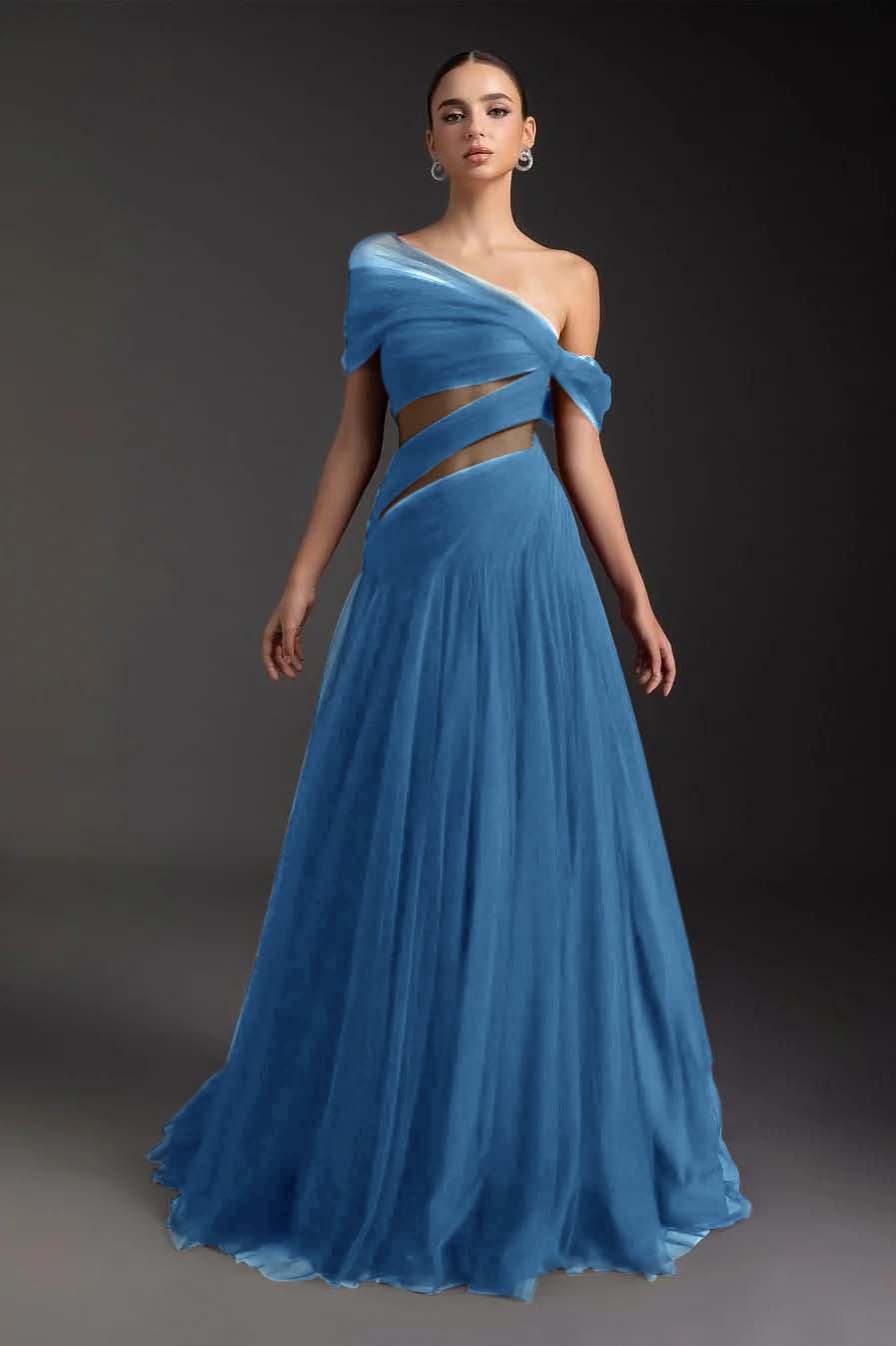 SleevelessOff-Shoulder A-Line Prom Dress