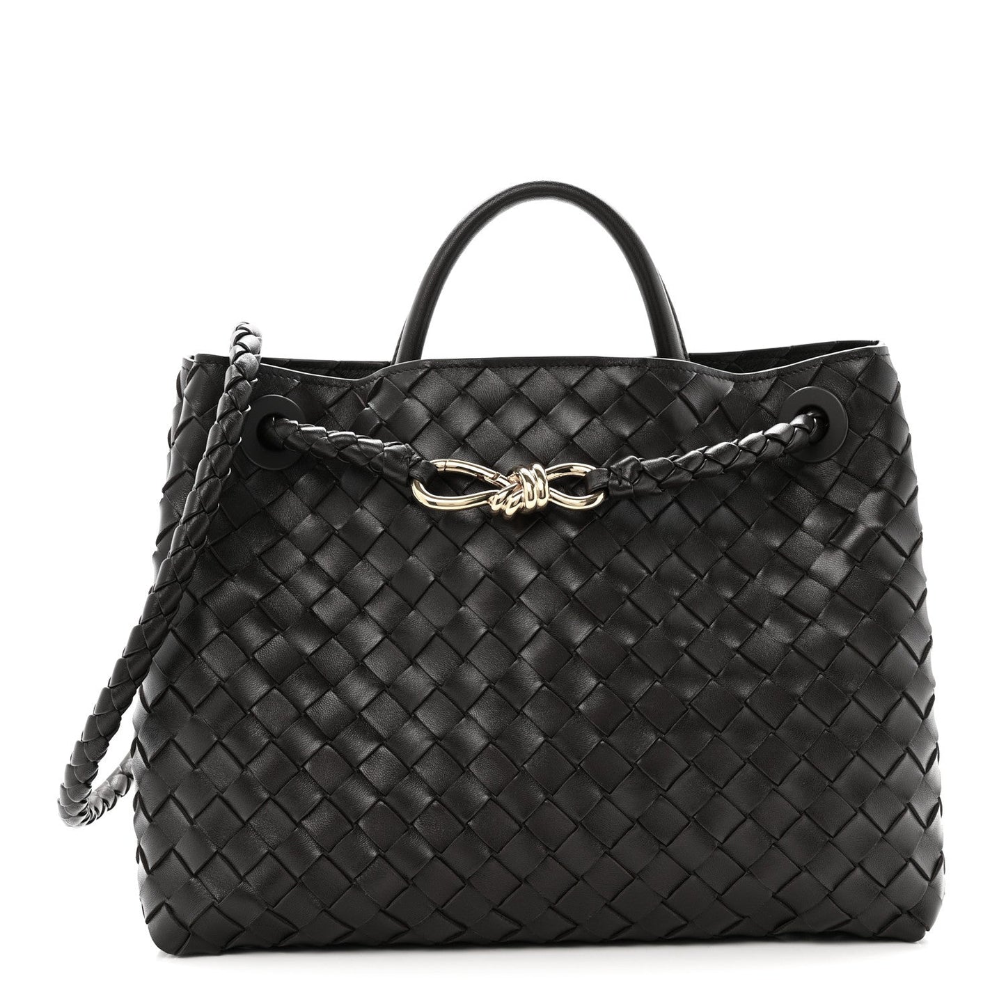 Nappa Intrecciato Medium Andiamo Shoulder Bag Fondant