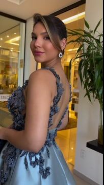 Exquisite Dusty Blue Satin Sleeveless Spaghetti Strap Prom Dress with Beadings