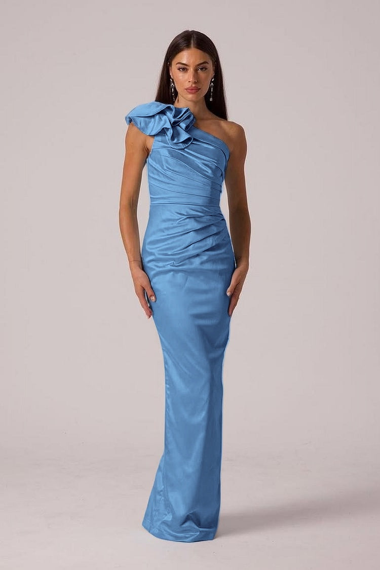 Elegant Sleeveless Mermaid One Shoulder Long Prom Dress