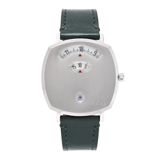 Stainless Steel Calfskin 35mm Grip Quartz Watch Green