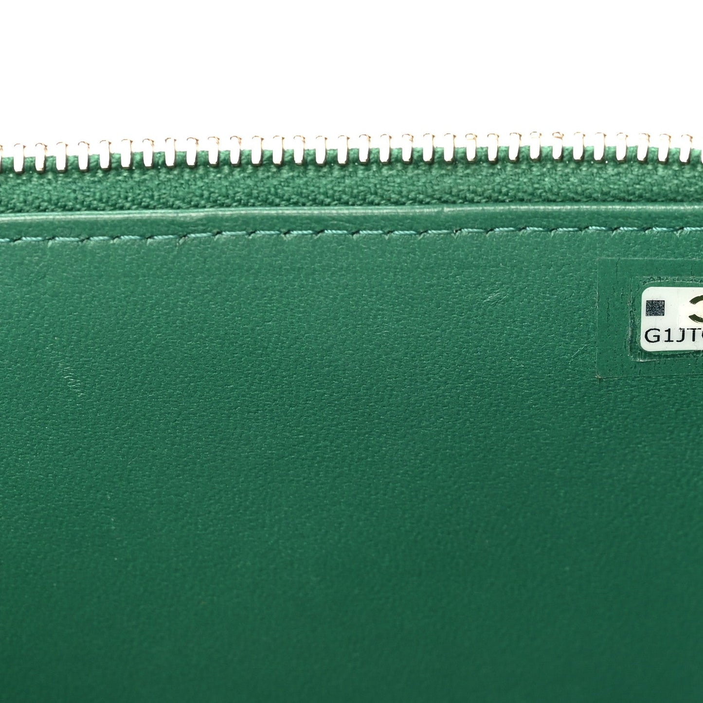Lambskin Quilted Small Top Handle Vanity Case With Chain Green