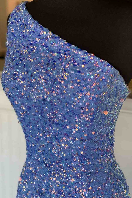 Amazing Sleeveless Mermaid Prom Dress One Shoulder With Slit
