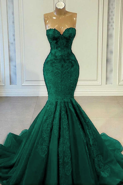 Sweetheart Red Sleeveless Mermaid Prom Dress With Beadings