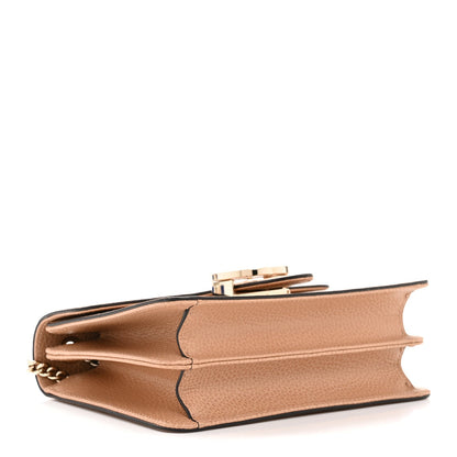 Dollar Calfskin Small Interlocking G Shoulder Bag Camelia
