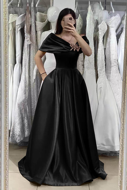 Gorgeous Off-The-Shoulder Mermaid A-Line Prom Dress With Beadings Online Fuchsia