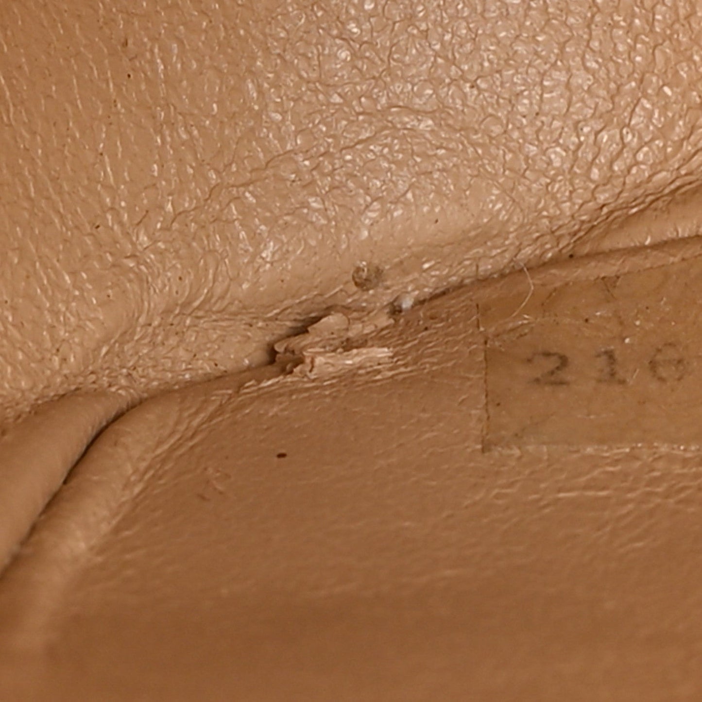 Lambskin Ribbon Stitched Flap Beige