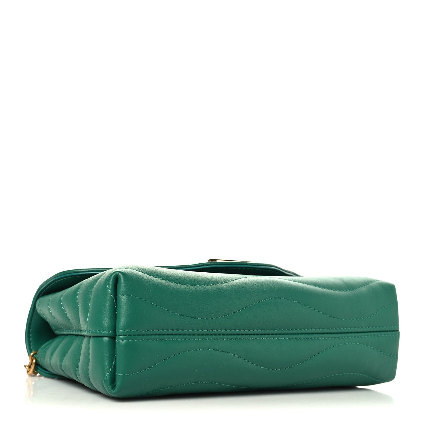 Calfskin New Wave Chain Bag MM NM  Emerald