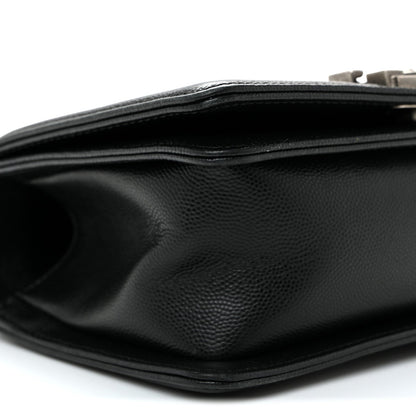 Caviar Quilted Small Boy Flap Black