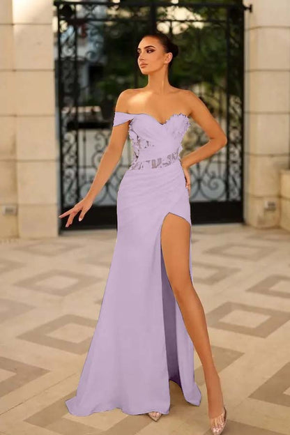 White One Shoulder Long Prom Dress Sleeveless with Slit