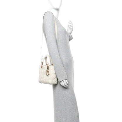 Lambskin Cannage Small My ABCDior Lady Dior White