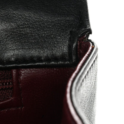 Lambskin Vertical Quilt Jumbo Single Flap Black