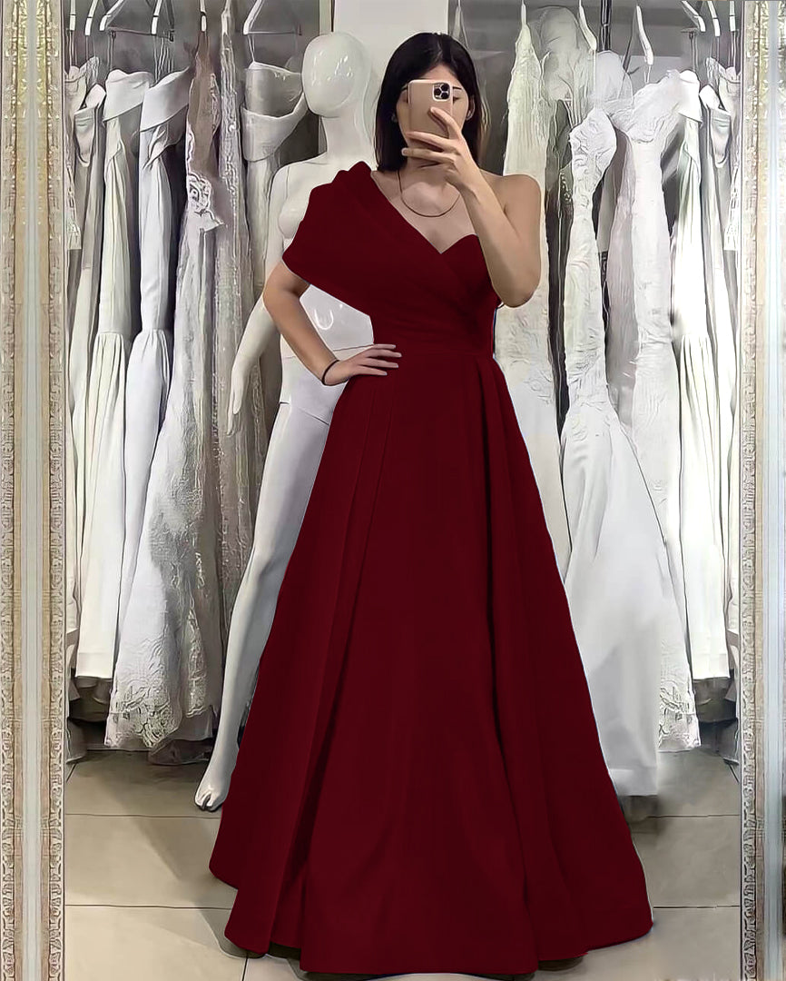 Elegant One Shoulder Sweetheart Evening Dress With Off-The-Shoulder Online Royal Blue