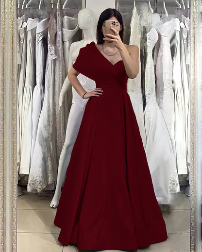 Elegant One Shoulder Sweetheart Evening Dress With Off-The-Shoulder Online Royal Blue