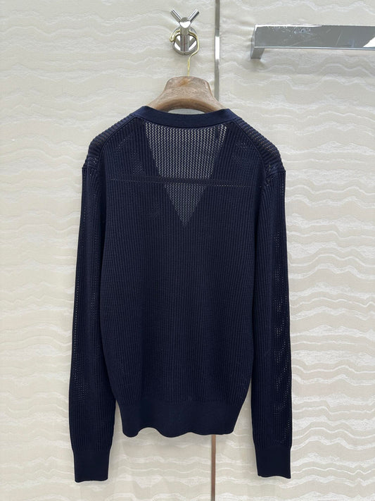 LP 25 V-neck Cardigan Blue Cotton 265181