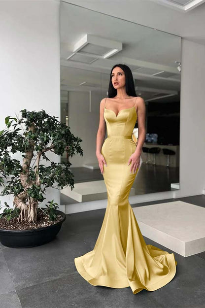 Long Mermaid Prom Dress Spaghetti-Straps