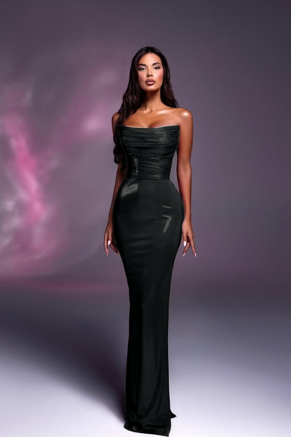 Fuchsia Strapless Long Prom Dress Mermaid Sleeveless