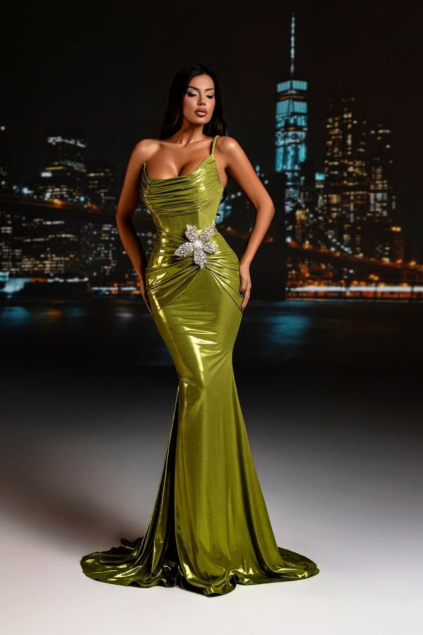 One Shoulder Long Mermaid Prom Dress with Sequins