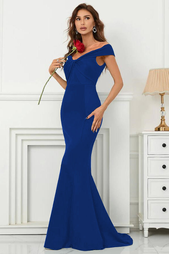 Dark Green Off-The-Shoulder Mermaid Sweetheart Evening Dress On Sale