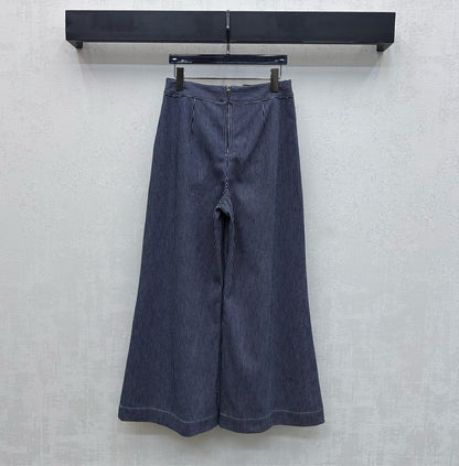 Zimmermann Striped Straight-leg Trousers Twill Cotton 350328