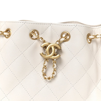 Caviar Quilted Mini Chanel 25 Handbag White