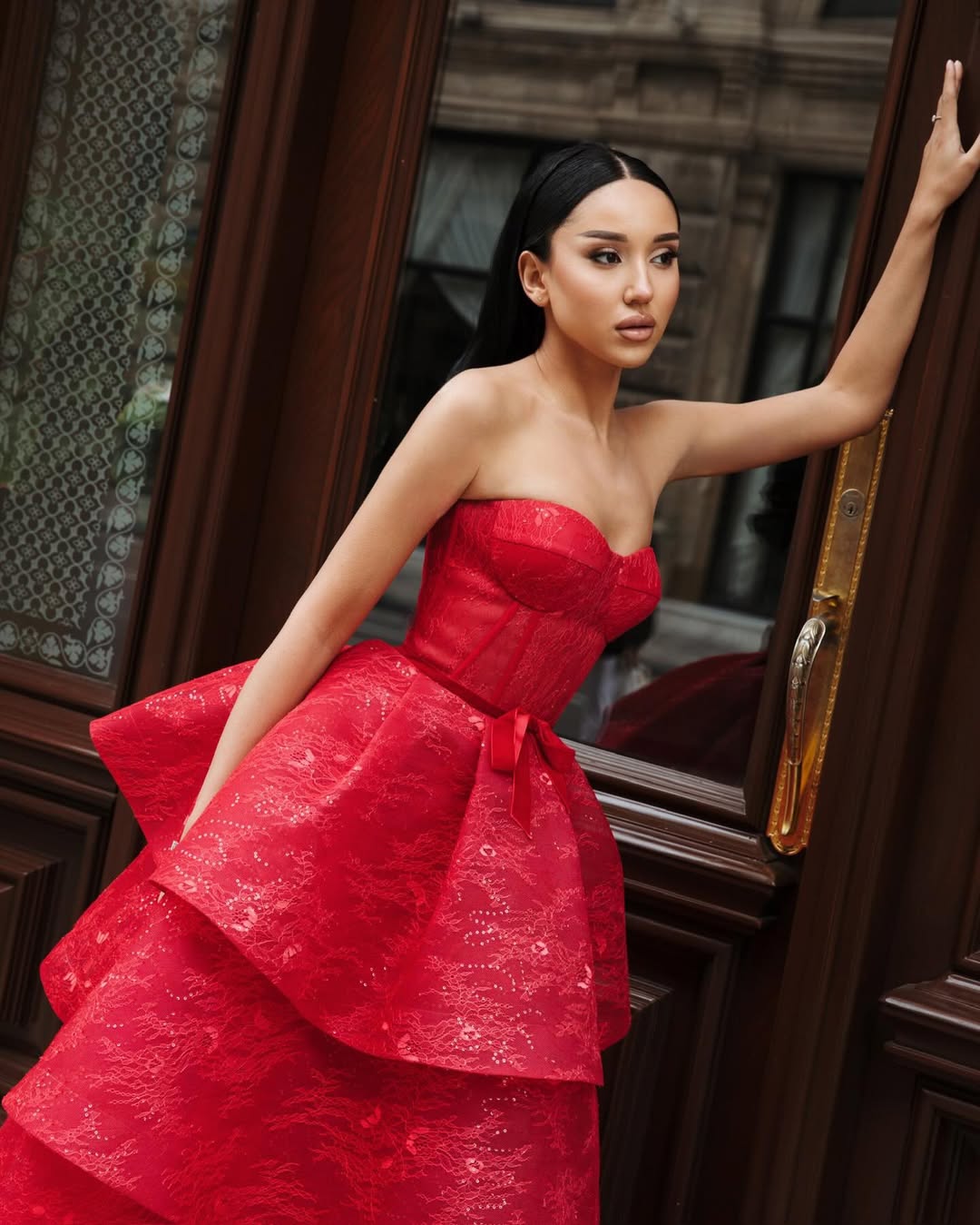 Red Sleeveless A Line Sweetheart Prom Dress With Sequins