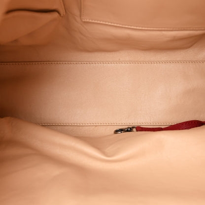 Calfskin Modern Chain Tote Red