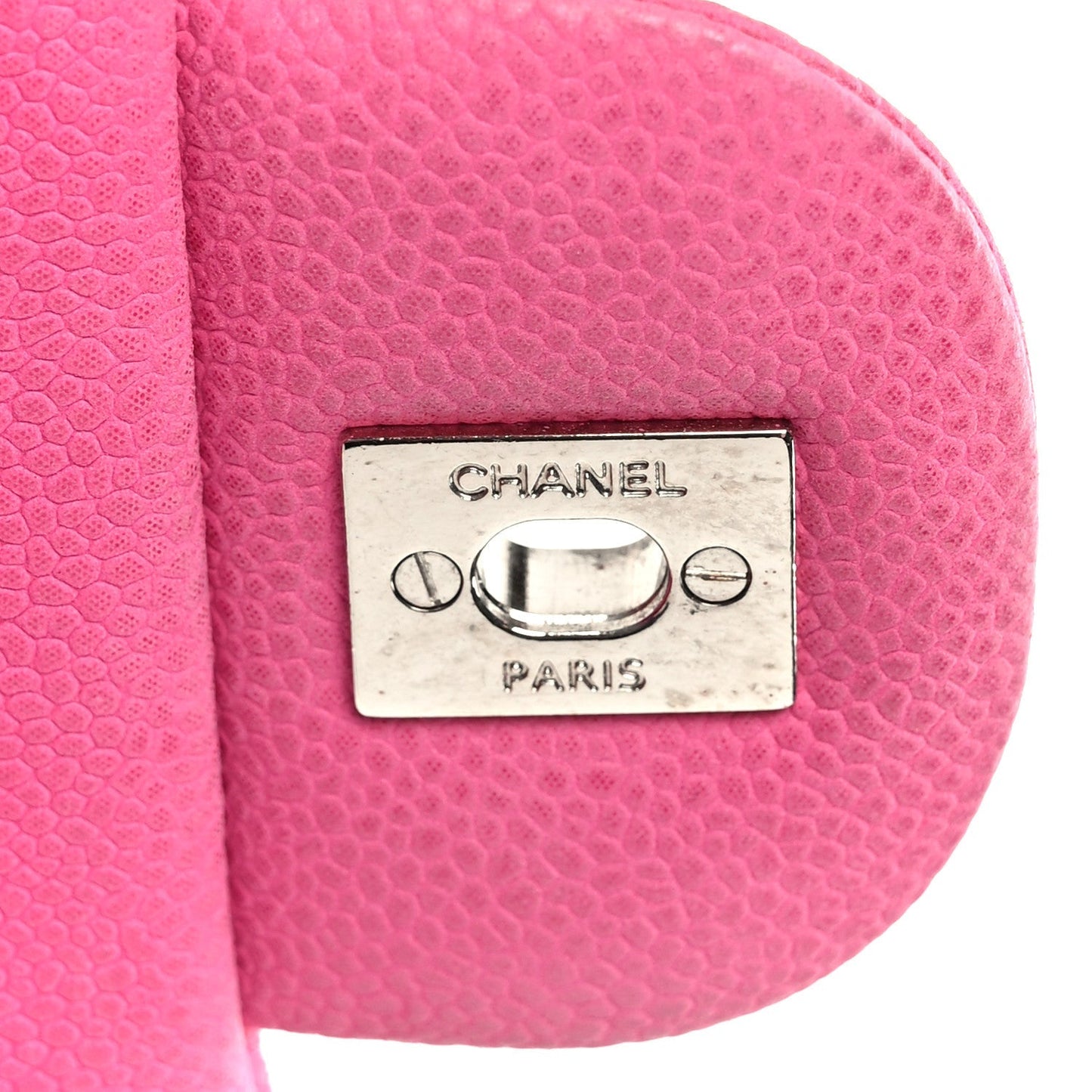 Iridescent Caviar Quilted Jumbo Double Flap Pink