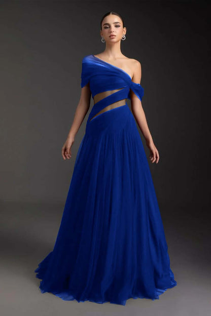 SleevelessOff-Shoulder A-Line Prom Dress
