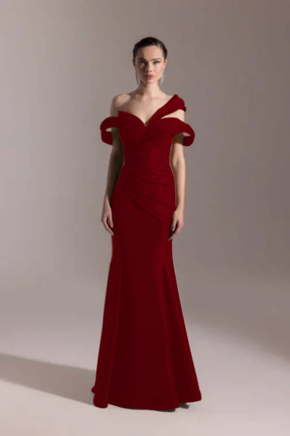 Strapless Off Shoulder Mermaid Sleeveless Prom Dress With Pleated