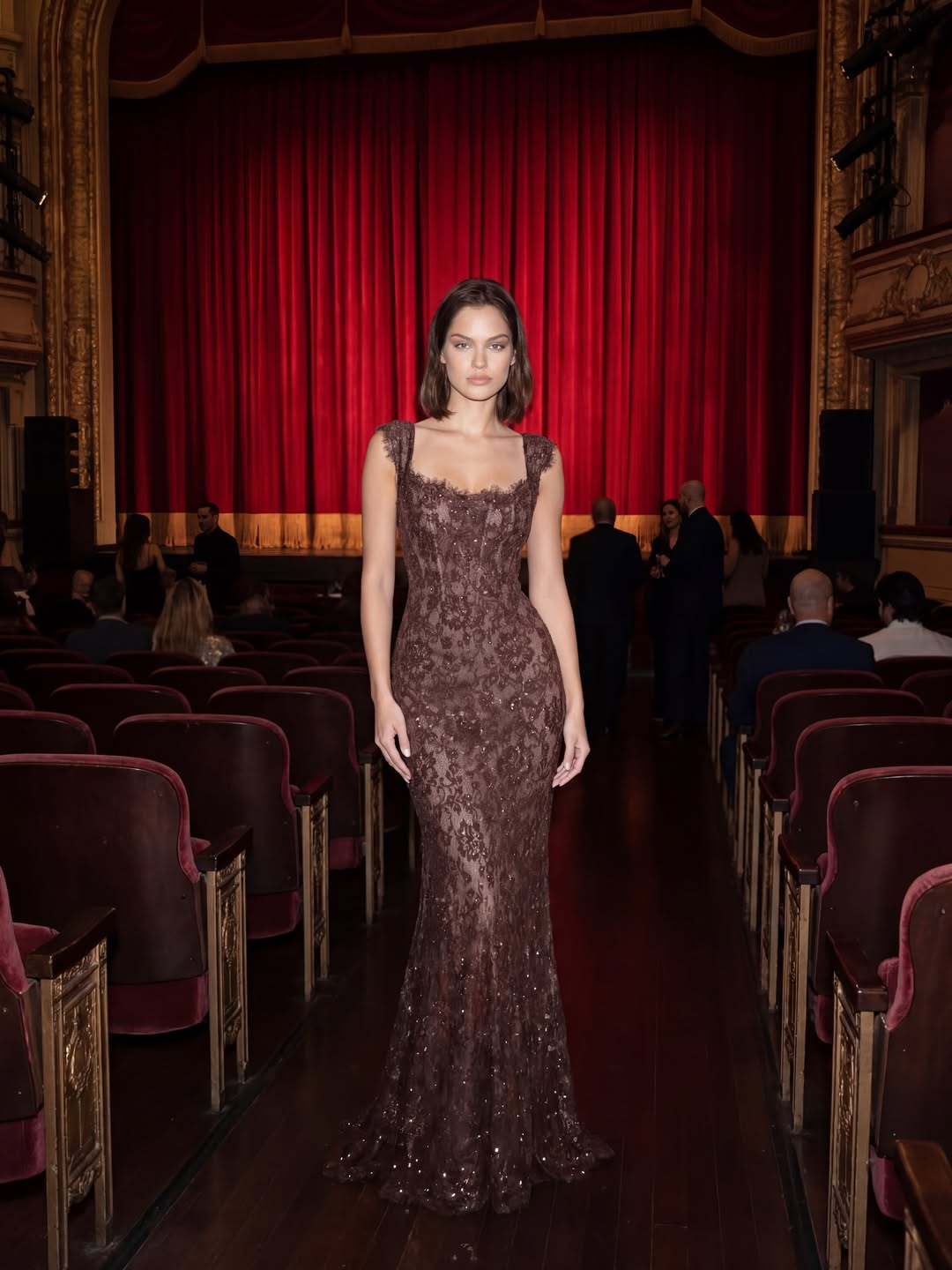 Sleeveless Wide Straps Mermaid Beaded Evening Dress With Lace