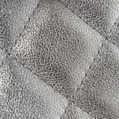 Metallic Lambskin Quilted Mini Rectangular Flap Silver