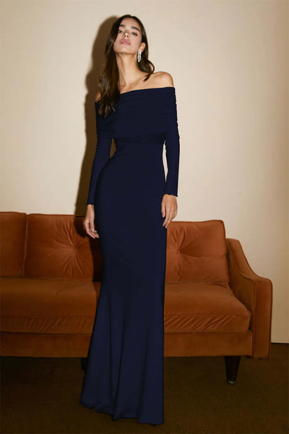Black Strapless Elegant Hot Selling Long Sleeves Prom Dress