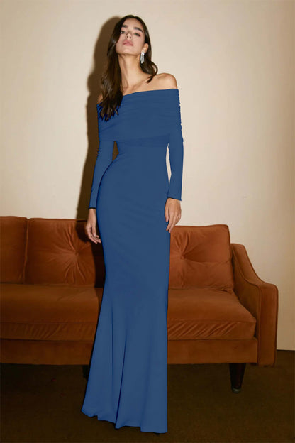 Black Strapless Elegant Hot Selling Long Sleeves Prom Dress