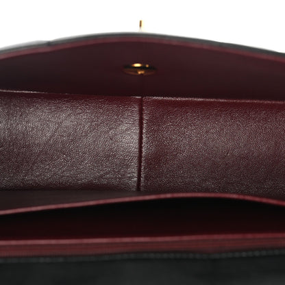 Lambskin Vertical Quilt Jumbo Single Flap Black