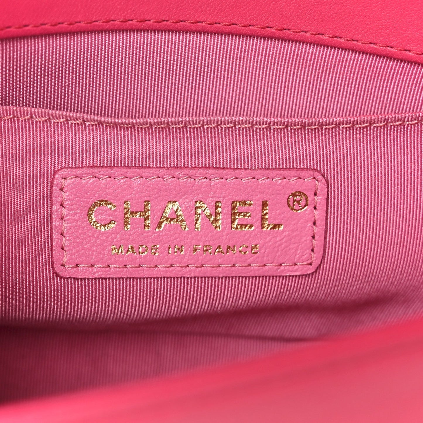 Lambskin Quilted Small Boy Flap Dark Pink