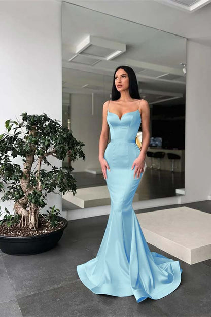Long Mermaid Prom Dress Spaghetti-Straps