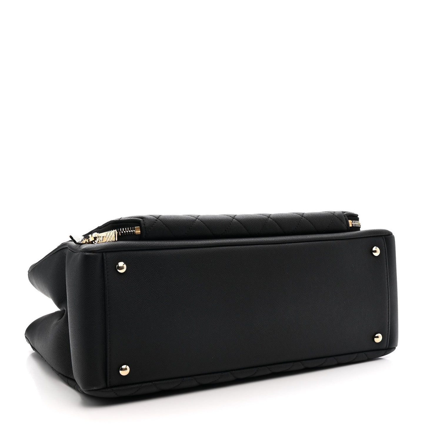 Caviar Quilted Large Business Affinity Shopping Bag Black