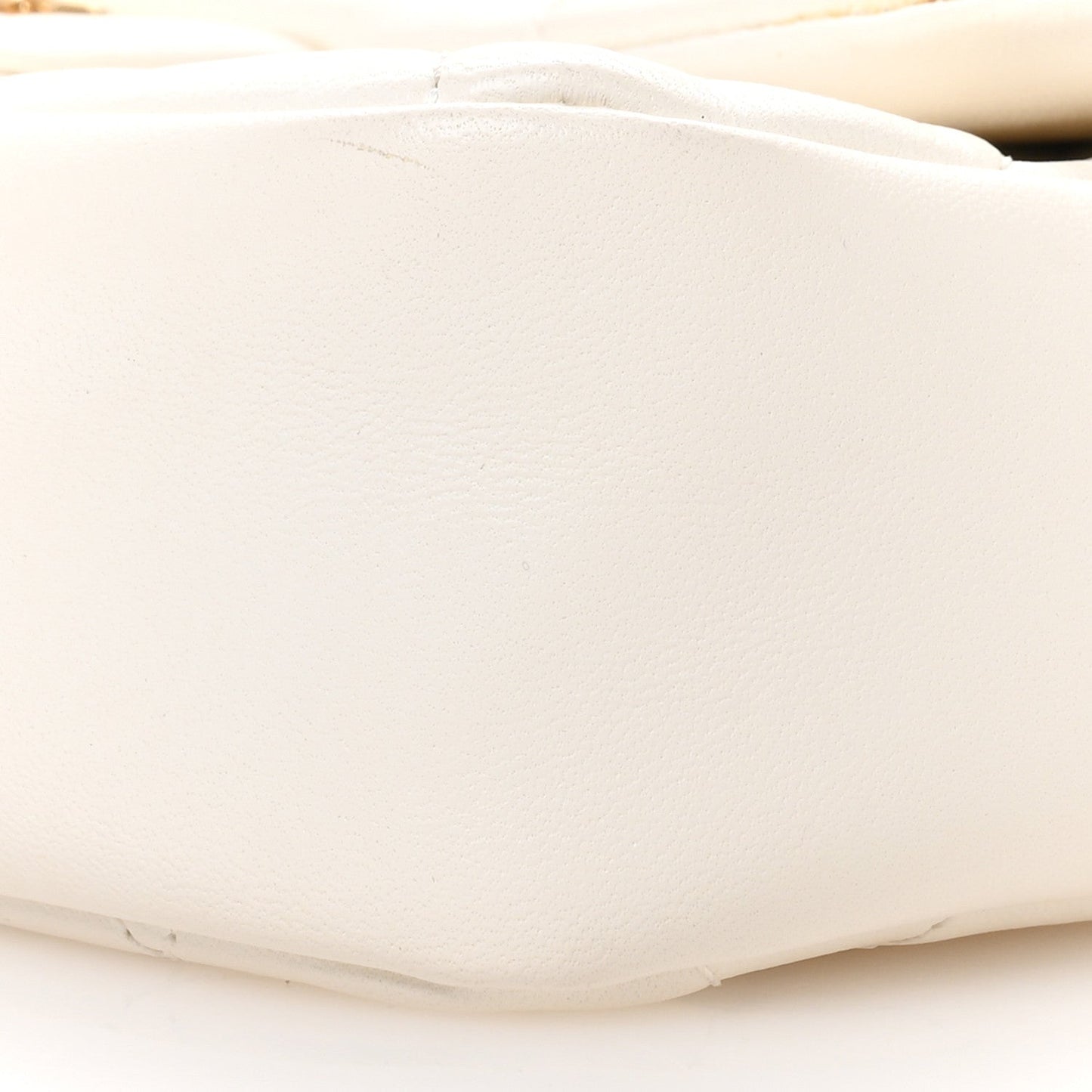 Lambskin Quilted Mini Heart Charms Flap White