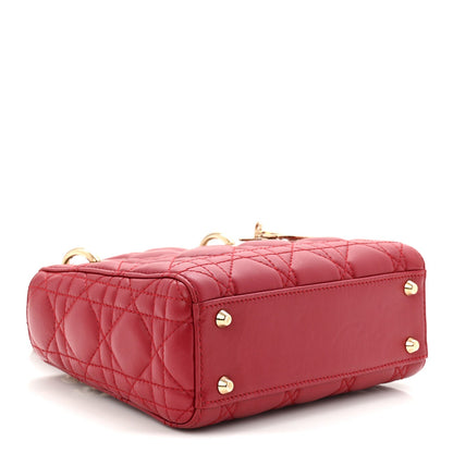 Lambskin Cannage Mini Lady Dior Red