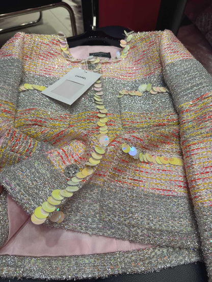 CC 25Ss Suit Jacket and Skirt Colorful Cotton