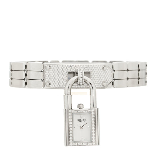Stainless Steel Diamond Pave 16mm Kelly Quartz Watch