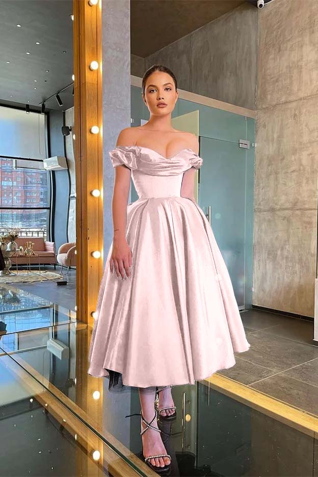 Off-the-Shoulder Little Black Prom Dress