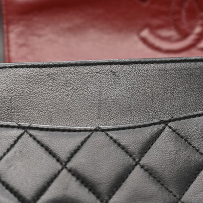Lambskin Quilted Medium Double Flap Black