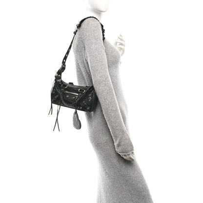 Agneau Arena Mini Le Cagole Duffle Crossbody Bag Black