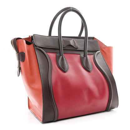 Satin Calfskin Mini Tri-Color Luggage Blood