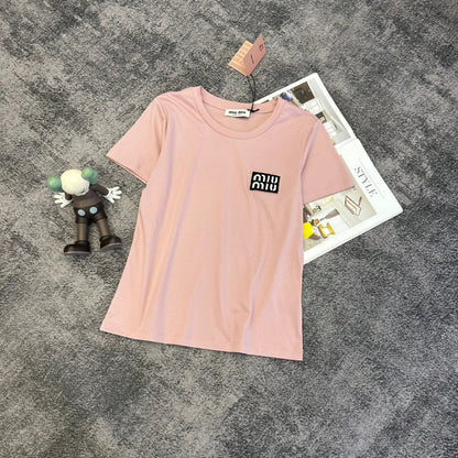 Miu SS26 Short-Sleeve T-Shirt Cotton 350883