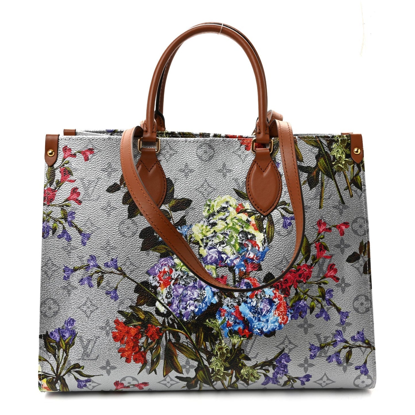 Metallic Monogram LV Garden OnTheGo MM Silver