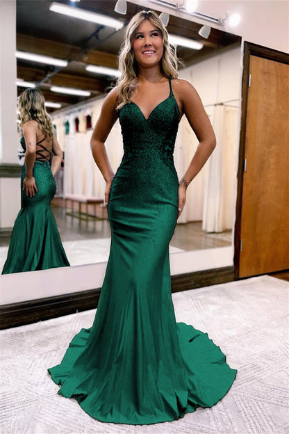 Blue Mermaid Evening Dress Simple For Grad Party